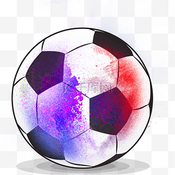 足球泼墨图片_创意彩色颗粒质感足球
