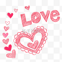 爱情矢量装饰图片_情人节卡通手绘爱心矢量装饰图案