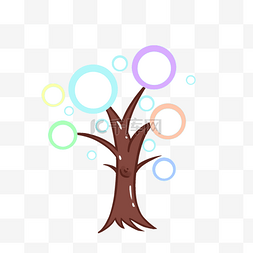 彩色抽象树木插画