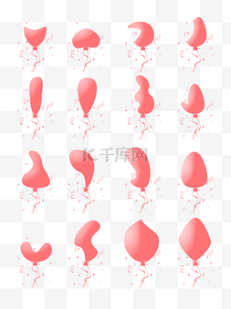 纸banner图片_漂浮气球彩色形状气球碎纸装饰气