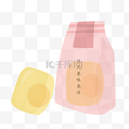 日式果味果冻插画