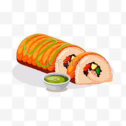 寿司食物图片_矢量手绘卡通食物寿司