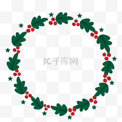 花卉圆形图片_手绘圆形圣诞边框