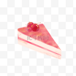 糕点粉色图片_切开的粉色蛋糕插画