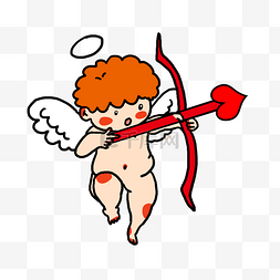 天使的翅膀手绘图片_手绘爱情丘比特插画