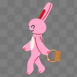 兔子老师与兔子图片_复活节粉色兔子