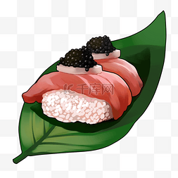 鱼子酱寿司卡通插画