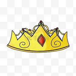 手绘钻石皇冠图片_黄色的皇冠手绘插画