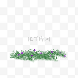 vip印花图片_手绘清新紫色碎花花草