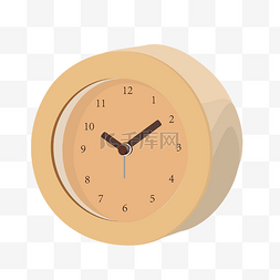 时间的钟表图片_手绘黄色闹钟插画