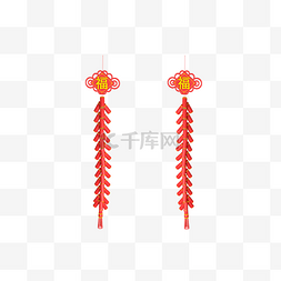 中国风红色年货节图片_红色立体鞭炮免费下载
