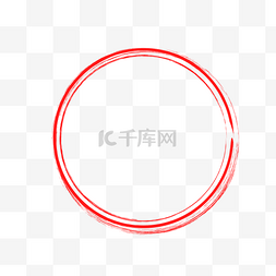 空心圆框图片_矢量红色圆圈手绘空心圆