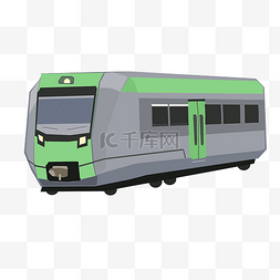 老式火车图片_灰绿色复古火车