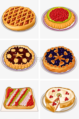 草莓蛋糕手绘图片_手绘生日蛋糕美食插画