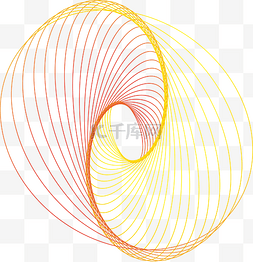 炫彩流线线条图片_黄红色炫彩渐变几何元素