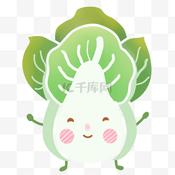 蔬菜手绘线条图片_手绘绿色蔬菜青菜表情