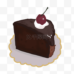 巧克力樱桃蛋糕手绘
