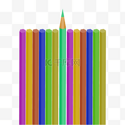 彩色铅笔免抠素材图片_仿真铅笔矢量免抠png