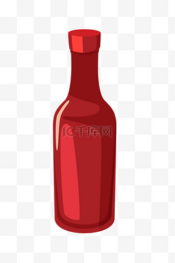 红色的玻璃瓶