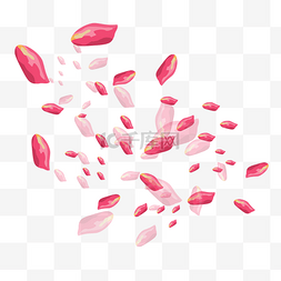 手绘花瓣飞舞图片_手绘植物漂浮的粉红花瓣