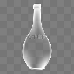 透明扁平化图片_手绘矢量透明玻璃瓶