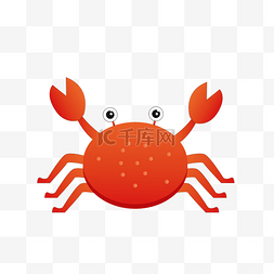 红色可爱的螃蟹图片_一只红色的螃蟹