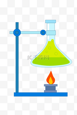 隔水加热图片_蓝色立体架子燃烧插图