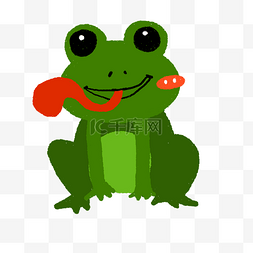 矢量手绘可爱青蛙图片_卡通水下动物青蛙插画