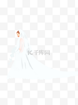白色婚纱手绘人物设计