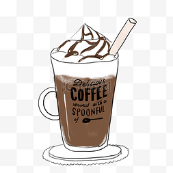 巧克力甜品手绘图片_手绘可爱咖啡杯子
