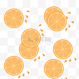 半个手绘图片_黄色半个橙子插图