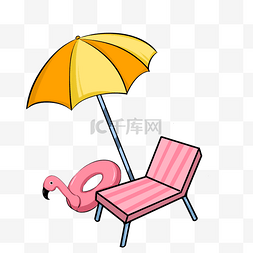 黄色的遮阳伞插画