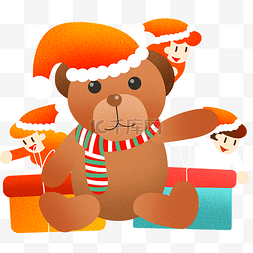 圣诞节可爱小熊插画