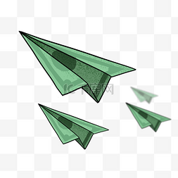 绿色折纸纸飞机图片_卡通美金纸飞机PNG矢量素材