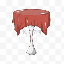 红色桌布餐桌 