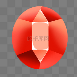 红色钻石圆形图片_圆形红色几何钻石插画