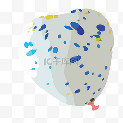 圆大气球图片_蓝点白色爱心卡通气球