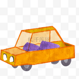 紫色的轿车图片_水彩黄色汽车