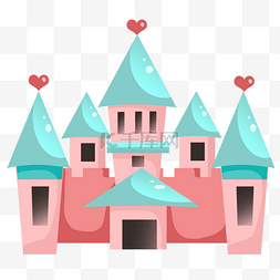 天蓝色的城堡插画