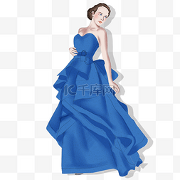裙摆礼服裙服装模特欧美女性