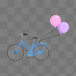 卡通挂着图片_挂着爱心气球的保链自行车