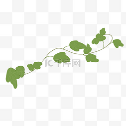 掉光叶子的树图片_卡通手绘绿色藤蔓装饰