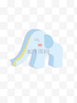 蓝色大象卡通图片_儿童玩具之蓝色大象滑梯可商用元