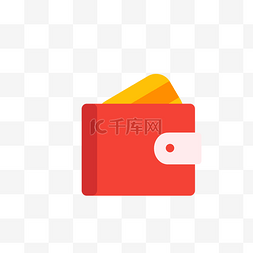 卡账图片_红橙色钱包卡包卡通元素