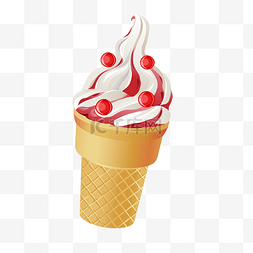 冰淇淋草莓味图片_草莓味甜筒矢量素材