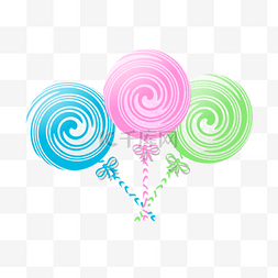 儿童手绘线条花图片_彩色相间圆形棒棒糖