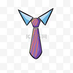 男士紫色条纹领带插画