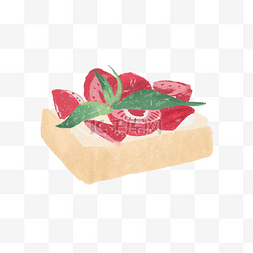 手绘水彩草莓水果蛋糕