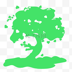 剪影树图片_绿色树装饰剪影素材4