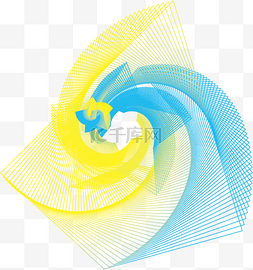 黄彩图片_黄蓝色渐变几何图案元素